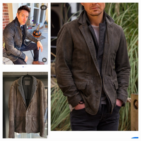 AllSaints Survey GOAT Leather Blazer - Picture 1 of 8